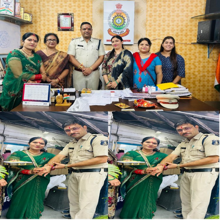 भारतीय जनता पार्टी पश्चिम मंडल महिला मोर्चा की बहनों के द्वारा पुलिस भाइयो को राखी बाँधी:- श्रद्धा तिवारी (भाजपा महिला मो.)