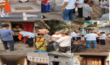 शहीद हवलदार अब्दुल हमीद वार्ड क्र 35 से भाजपा प्रत्याशी घनश्याम रक्सेल ने किया घर – घर जाकर प्रचार।