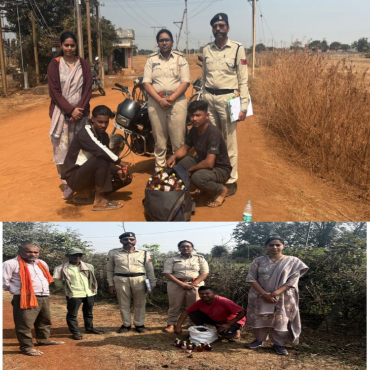 बकारी विभाग रायपुर की कार्यवाही :अवैध रुप से मदिरा के साथ  3 आरोपी गिरफ्तार और एक दोपहिया वाहन जप्त ,